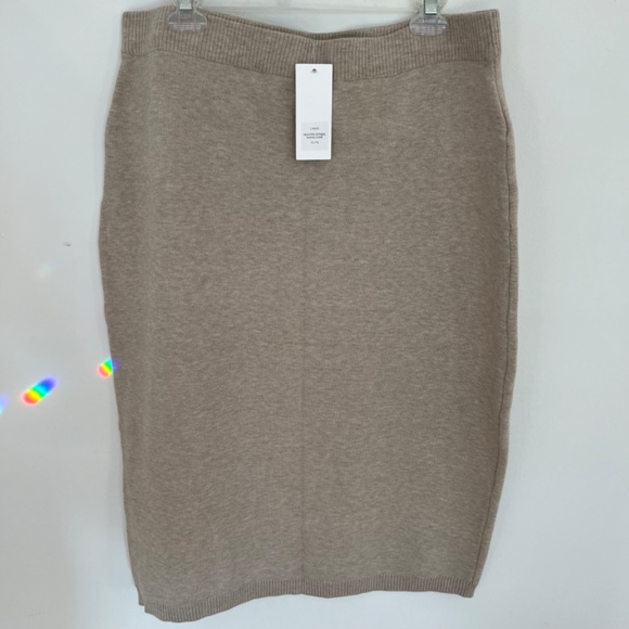 Toboggan Warm Knitted Suit Sweater Skirt Sequins Cable knit Ivory Beige Size XL - Picture 13 of 14